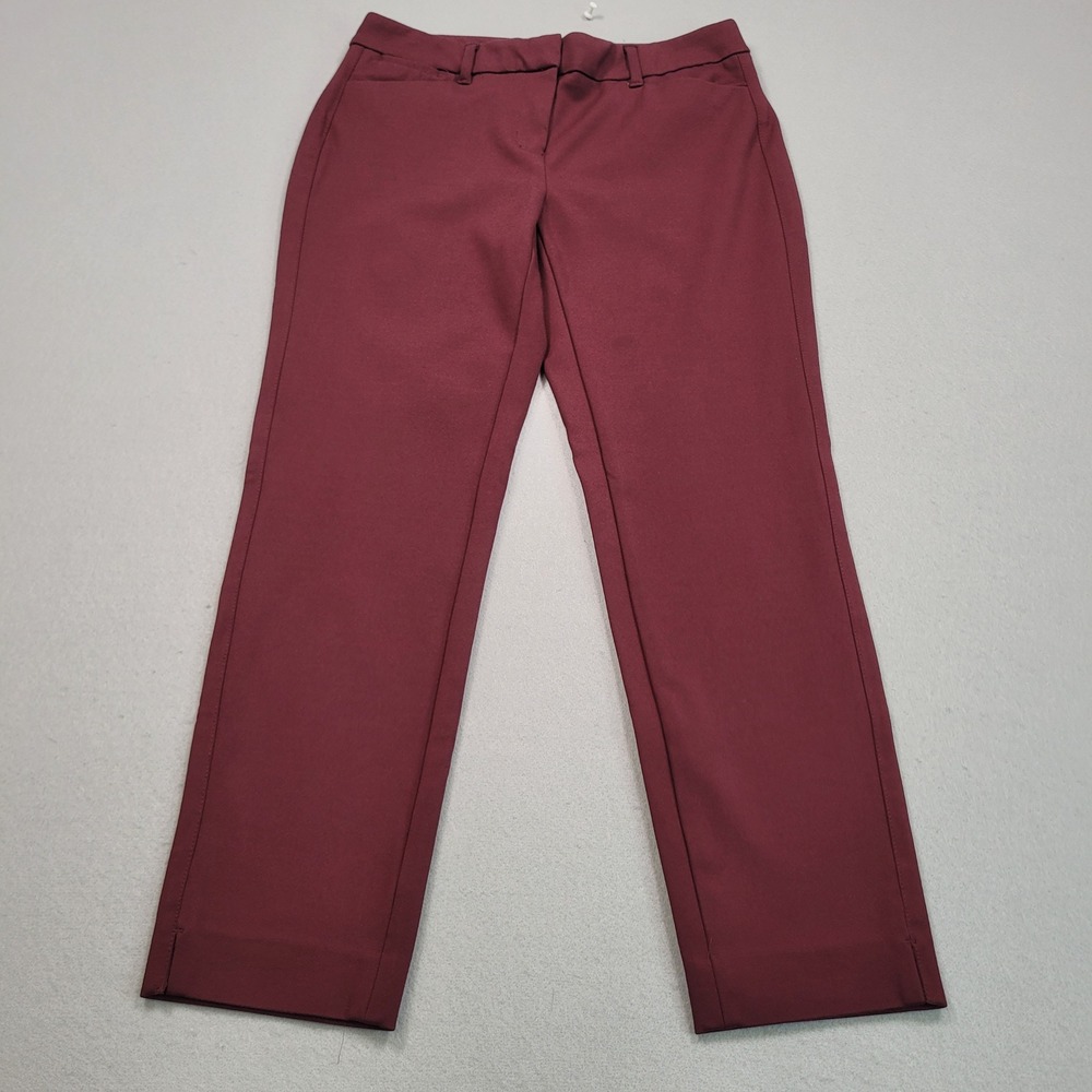 White House Black Market The Slim Ankle Pants Burgundy Maroon Size 4 Office‎